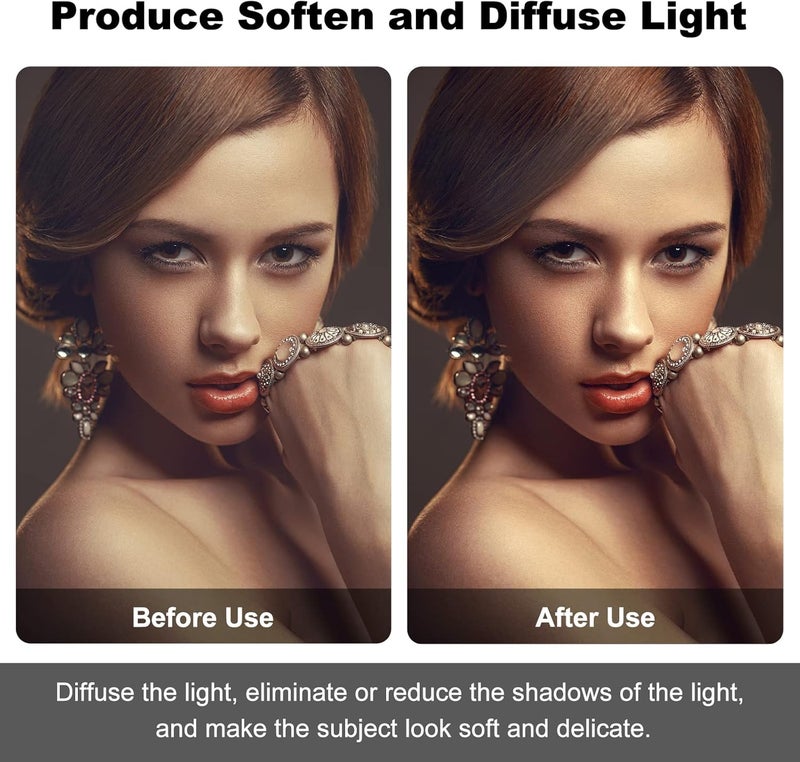 soonpho Photography Umbrella Lighting Kit, 2 Pack 43inch/109cm Soft Umbrella(White&Silver) with Light Stand,Flash Bracket U-Shape, Carry Bag for Studio/Outdoor Photo and Video Lighting Accessories - Image 5